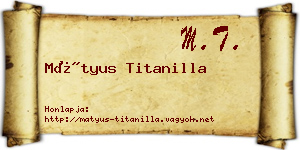Mátyus Titanilla névjegykártya